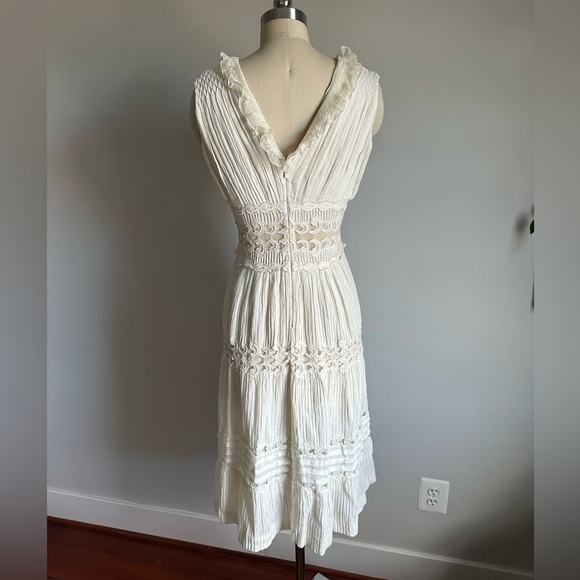 Chloe Boho Ivory Lace Sheer Dress 2010 Cruise Collection Vintage Midi - Picture 2 of 13